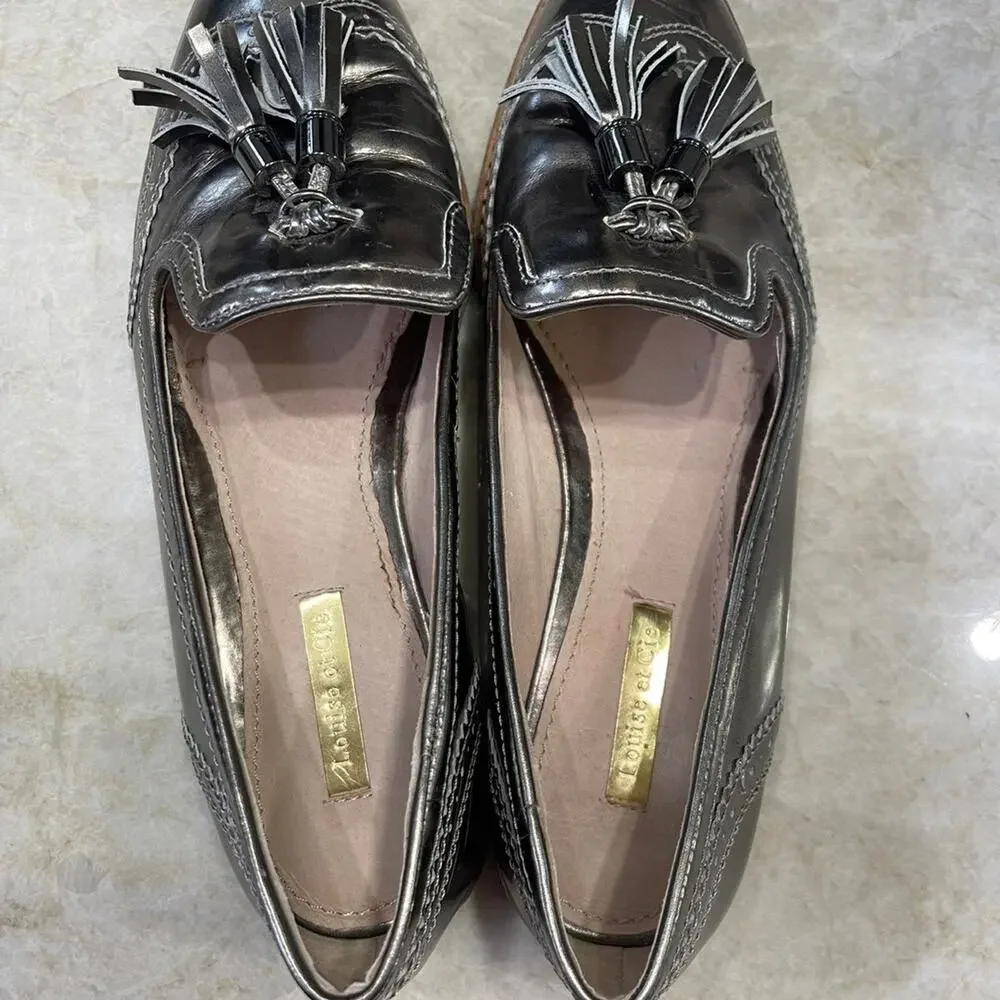 Louise et Cie LO-JOEY pewter Loafers sz 8-1/2